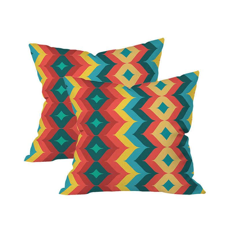 Housse et insert de coussin d'extérieur carré à chevrons