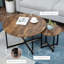 Ensemble de 2 tables basses rondes de style industriel avec structure en métal pour mobilier de salon moderne et durable