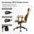 Oswina Gustavo Mid-Century Modern Curved Bentwood High Back Swivel Office Chair with Tilting-1838789659