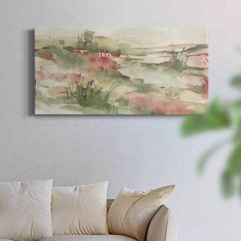 Distant Drama I - Toile tendue avec châssis de qualité supérieure - Prêt à être accroché, H 12 po x l 24 po x P 1 po