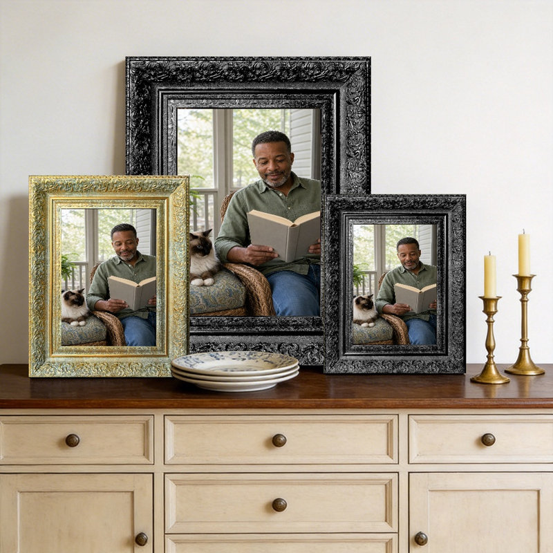 Cadre photo traditionnel noir 1 PC 8 "x 10" avec cadre PS léger