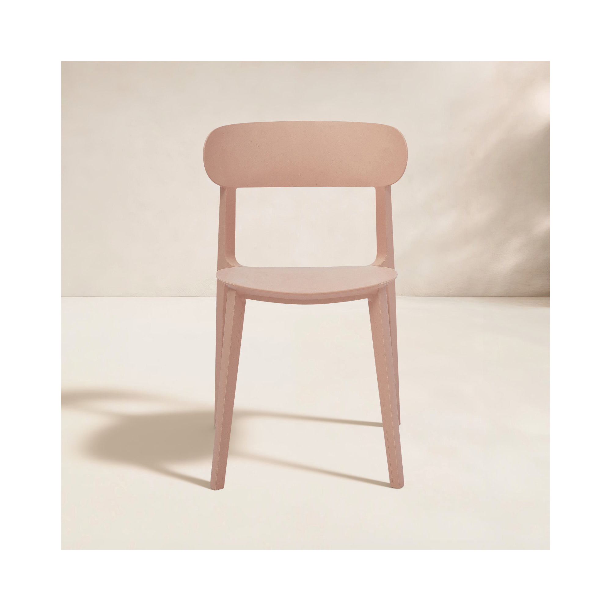 Janicka Spencer Eco-Friendly Outdoor Stacking Chair, Dusty Rose