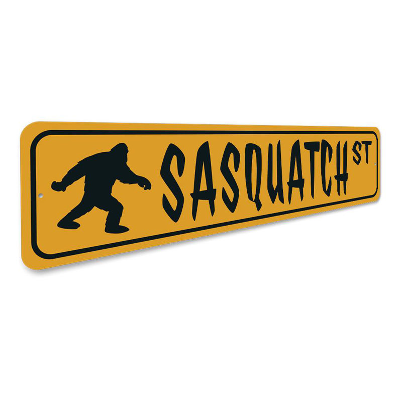Plaque de rue en aluminium Sasquatch, H 6 po x l 24 po x P 0,06 po