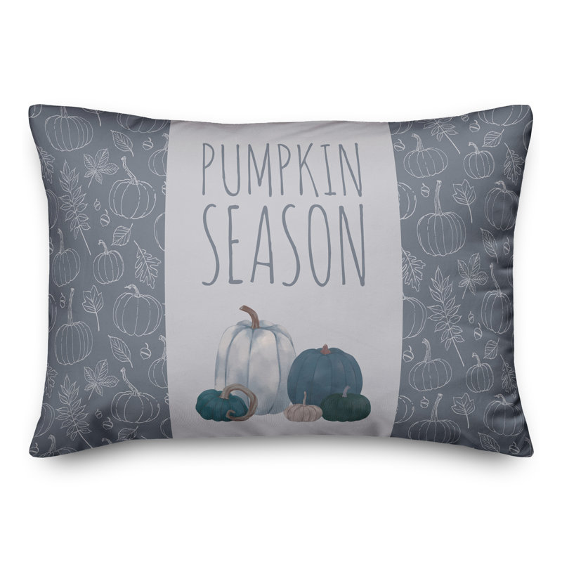Pumpkins Blue 4 Throw Pillow