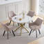 Nordic Style Swivel Dining Chairs With Arms, Fabric Upholstered Accent Chairs,Metal Legs, 360° Swivel Kitchen Chairs -1423360961-1423393122