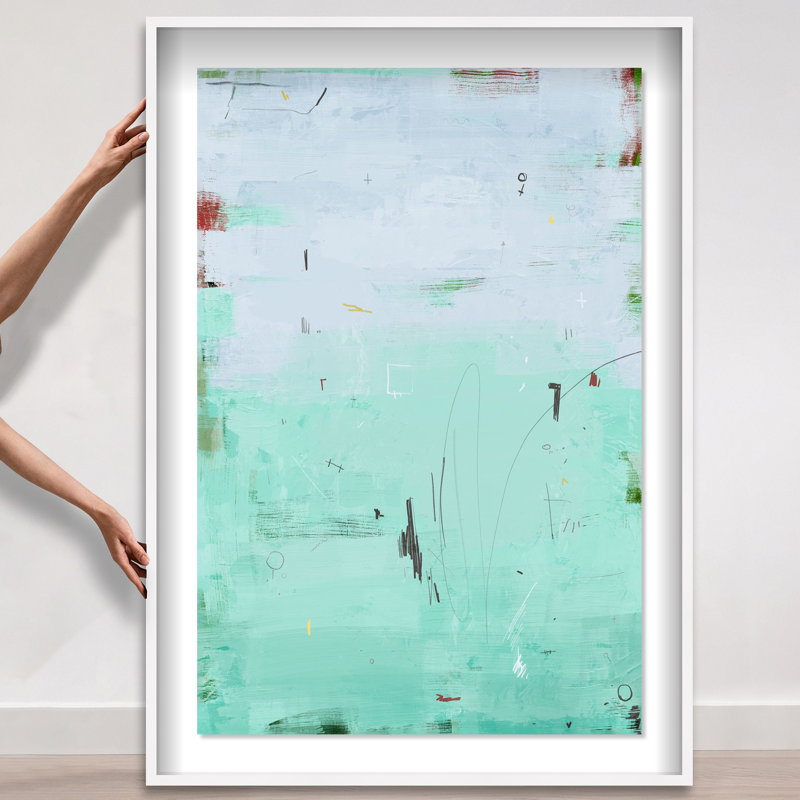 Oliver Gal Gradients 4 1 Abstract - Luxury Shadowbox Framed Wall Art, 55.5" H x 37.5" W, White