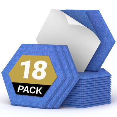 Hexagon Acoustic Panels Self-Adhesive Pack Of 18, Sound Absorber Sound With High Density Wall Tiles, Sound 30 X 26 X 0.9 Cm For Studio, Office, Acoustic Treatment And Wall