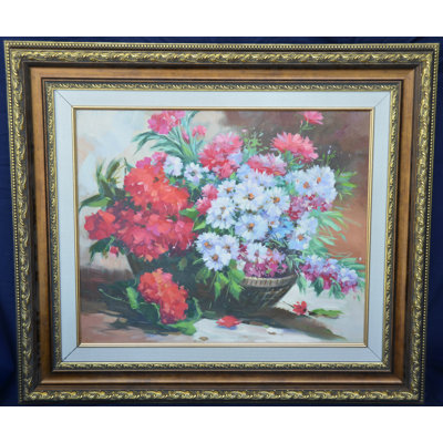Spring Flowers In A Earthy Basket Print