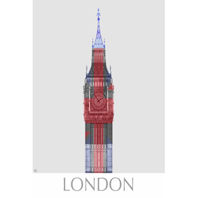 London Big Ben Union Jack - Wrapped Canvas Print