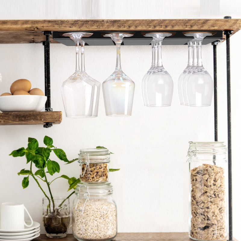 Parlington Hanging Wine Glass Rack in Black