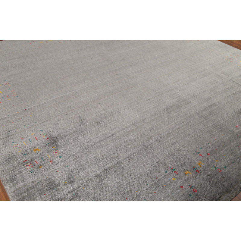 Tapis carré rayé à la main Gabbeh 9 x 9