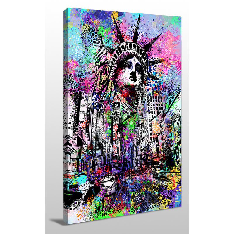 Temps-impression sur toile tendue, H 60 po x l 36 po x P 1,5 po