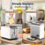 Grille-pain 2 tranches en acier inoxydable YSSOA, 6 fonctions de brunissage et fonctions bagel / dégivrage / annulation, four compact rétro, fente extra large, ramasse-miettes amovible-115327968