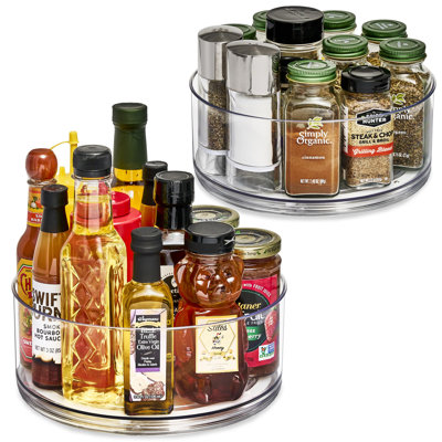 9 Inch Clear Lazy Susan Organizer, Rotating Lazy Susan Turntable(2-Pack)