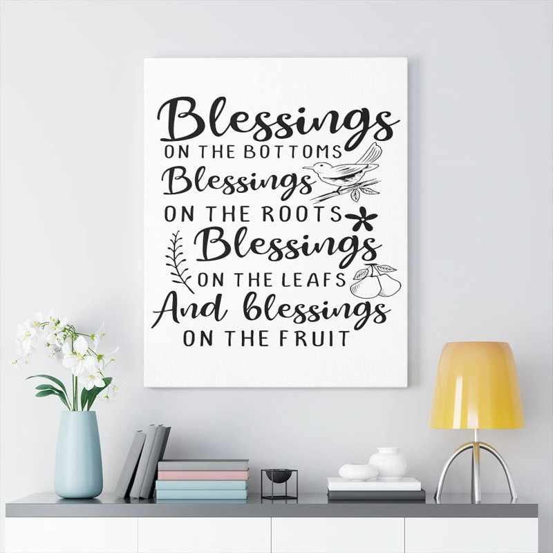 Blessings On The - Wrapped Canvas Print, 36cm H x 28cm W