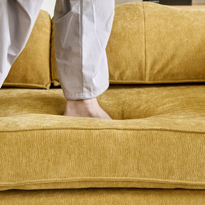 Ginger + Red Chenille + Carbon Steel Standard Sofa bed