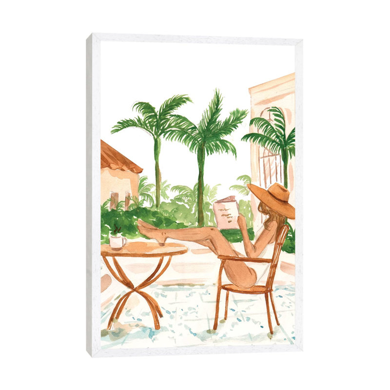 Vacation Mode II by Sabina Fenn - Painting on Canvas, White Floater Framed, 66.04cm H x 45.72cm W x 3.81cm D