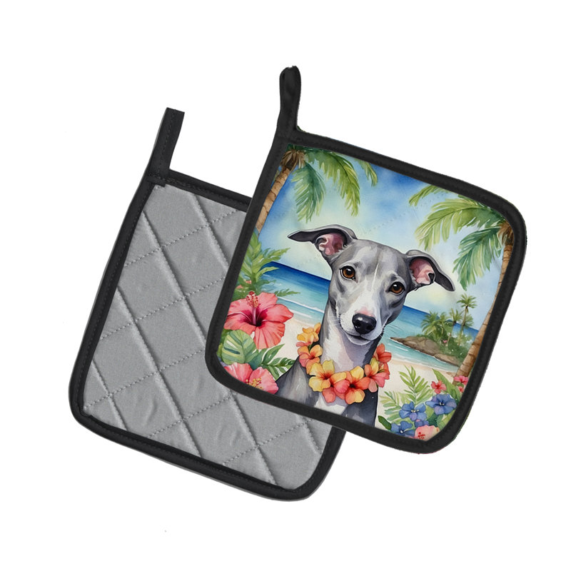 Caroline's Treasures Luau Party Floral Polyester Potholder Set