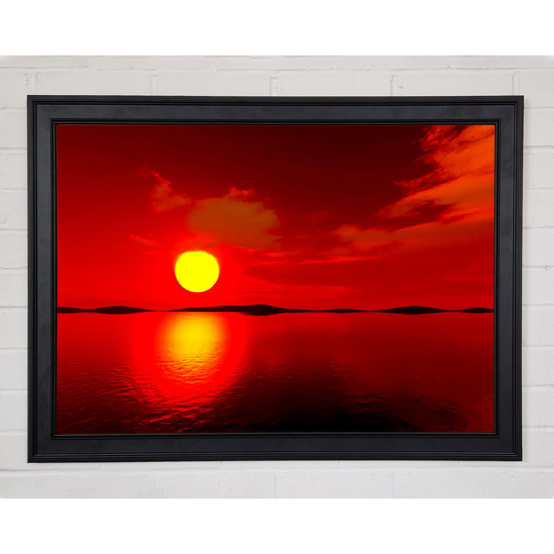 Red Sunblaze Reflexion Gerahmter Druck