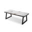 Table de salle à manger noire en pierre frittée rectangulaire + bois massif-315303174