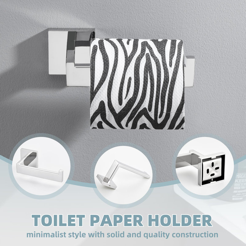 4 - Piece Bathroom Hardware Set, Polished Chrome