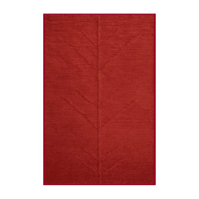 Tapis rouge uni lavable à la machine