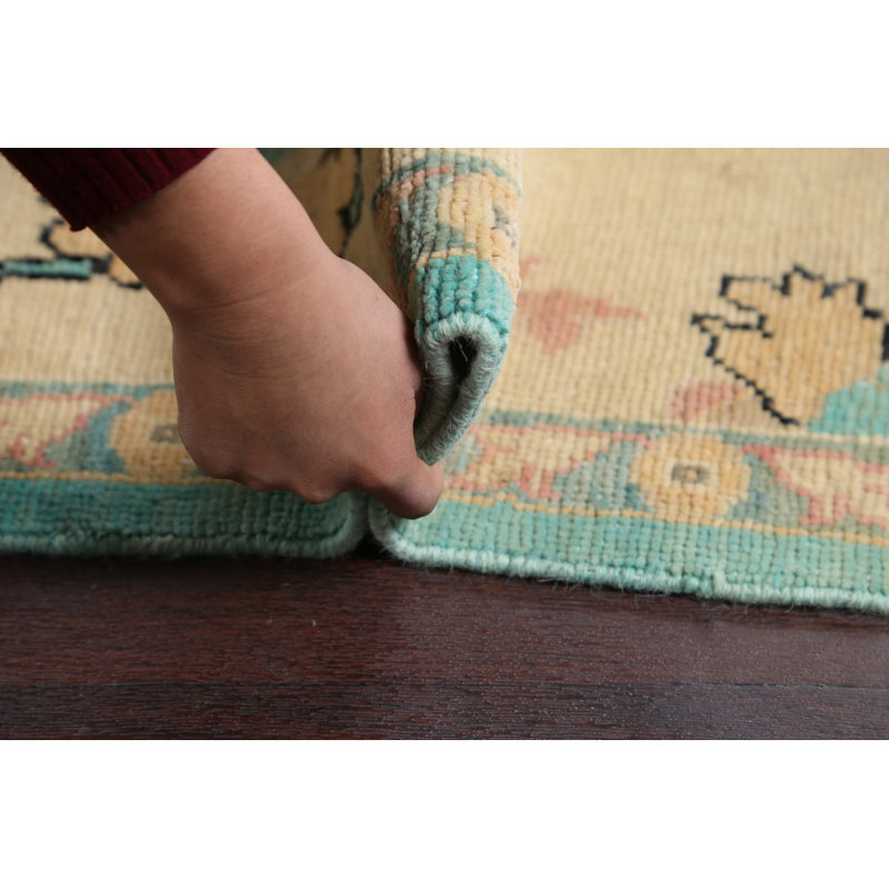 Tapis décoratif en laine de conception unique 8 pi 9 po x 11 pi 4 po noué à la main New Age
