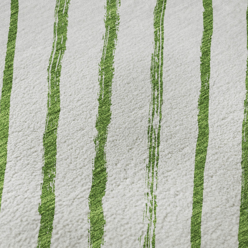 Premium Machine Washable Dockside AMF1819 Striped Holiday Rug, Rectangle 3' x 5'