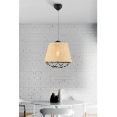 Stylish Camel Metal Chandelier, 25.6 x 11.8 inches | Durable Metal Body, Fabric Cap (11.8 x 11.8 x 9.4 inches) | E27 Socket, Max 60W | CE Certified, Perfect for Living Room, Dining Room, and Entryways