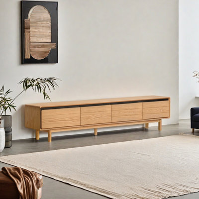 Oak Wood TV Stand with Removable Back Panel