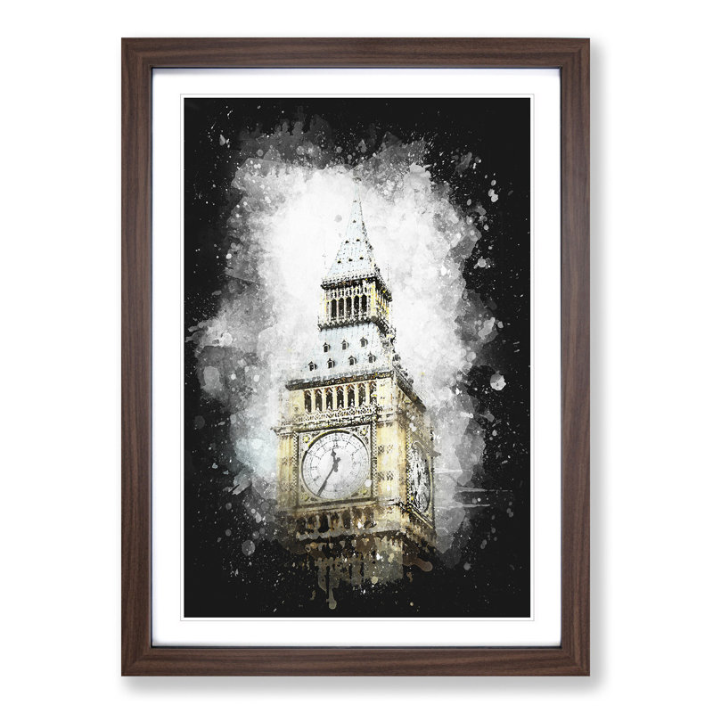Big Ben - Picture Frame Graphic Art Print, 63cm H x 45cm W x 2cm D, Walnut Framed