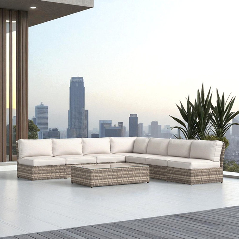 Fully Assembled 6-Piece Wicker Patio Seating Group With Cushions