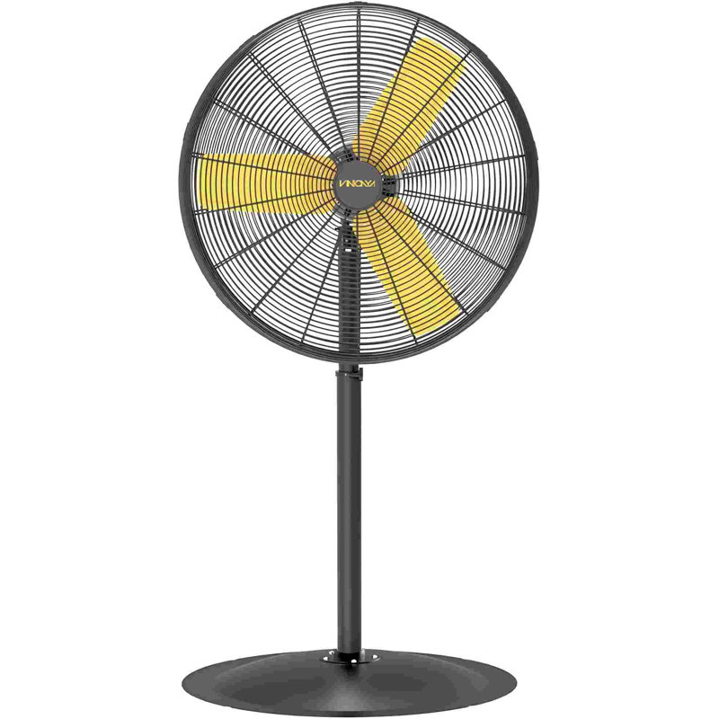 Ventilateur sur pied 30 po à 3 vitesses commercial / industriel noir avec 9 000 pi³ / min, hauteur réglable, oscillant à 75 °.