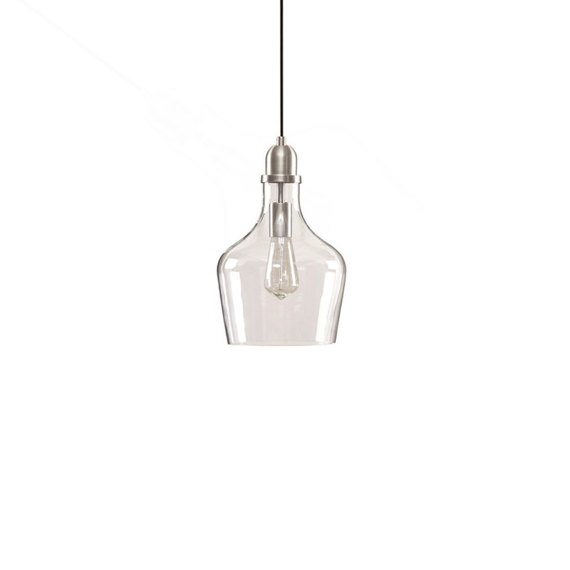 Luminaire suspendu en verre en forme de cloche, Argent argent