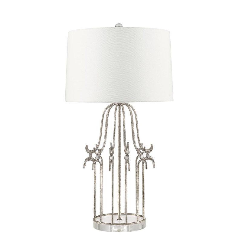 Nixon Metal Table Lamp, Distressed Silver