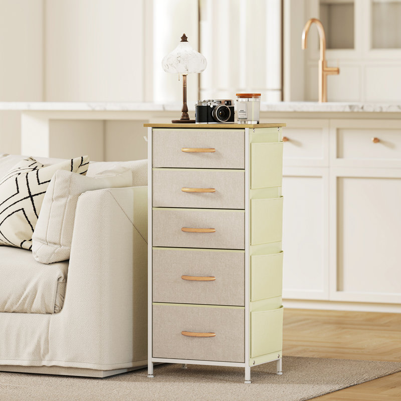 5 Drawer 45Cm W Chest Of Drawers, Beige