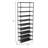 30 Pair Black Metal/Fabric Shoe Rack