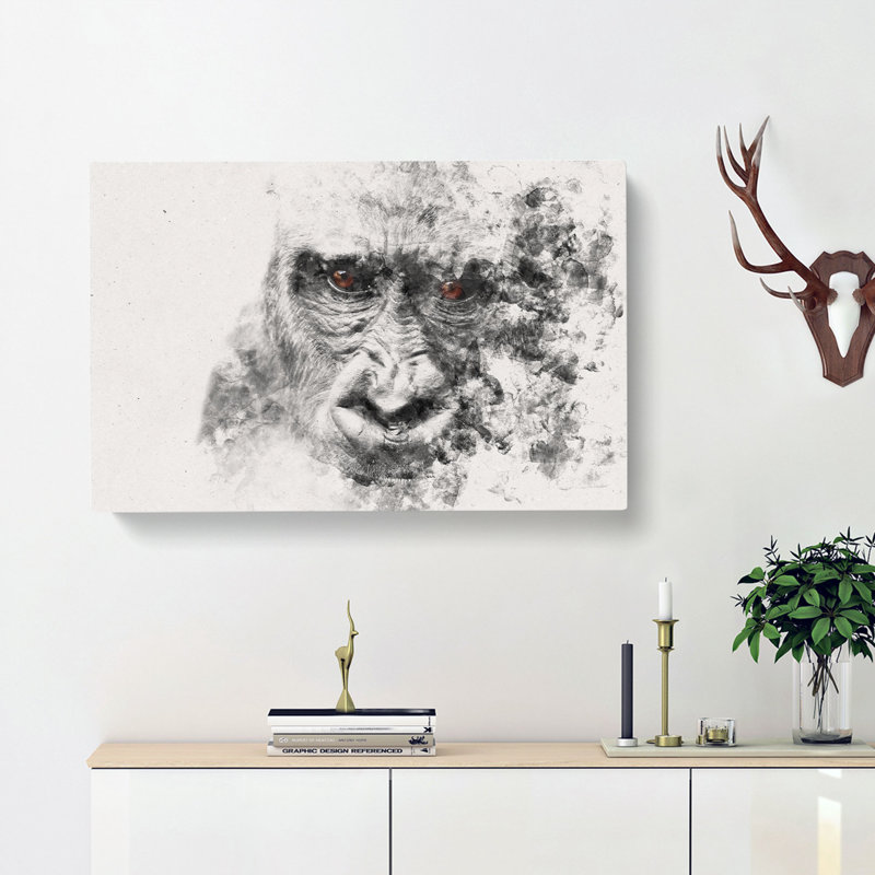 Gorilla With Brown Eyes - Wrapped Canvas Print, 40cm H x 60cm W x 3cm D