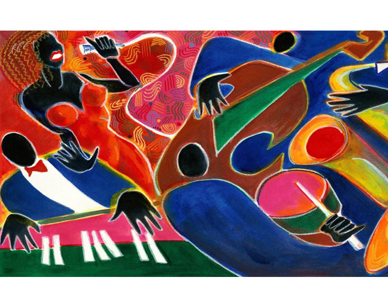 Jazz Singer, 15" H x 24" W