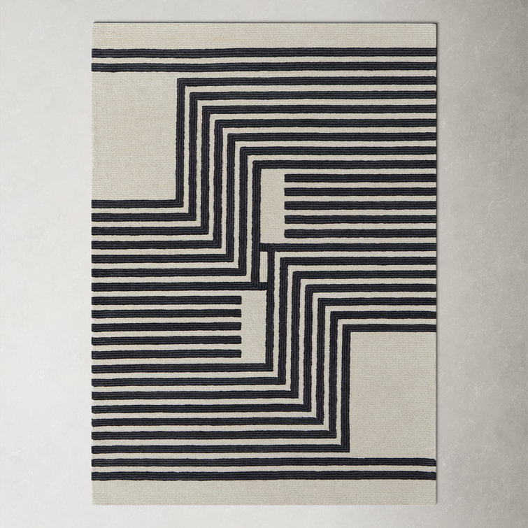 Raku Hand Tufted Ivory/Black Rug & Reviews | AllModern