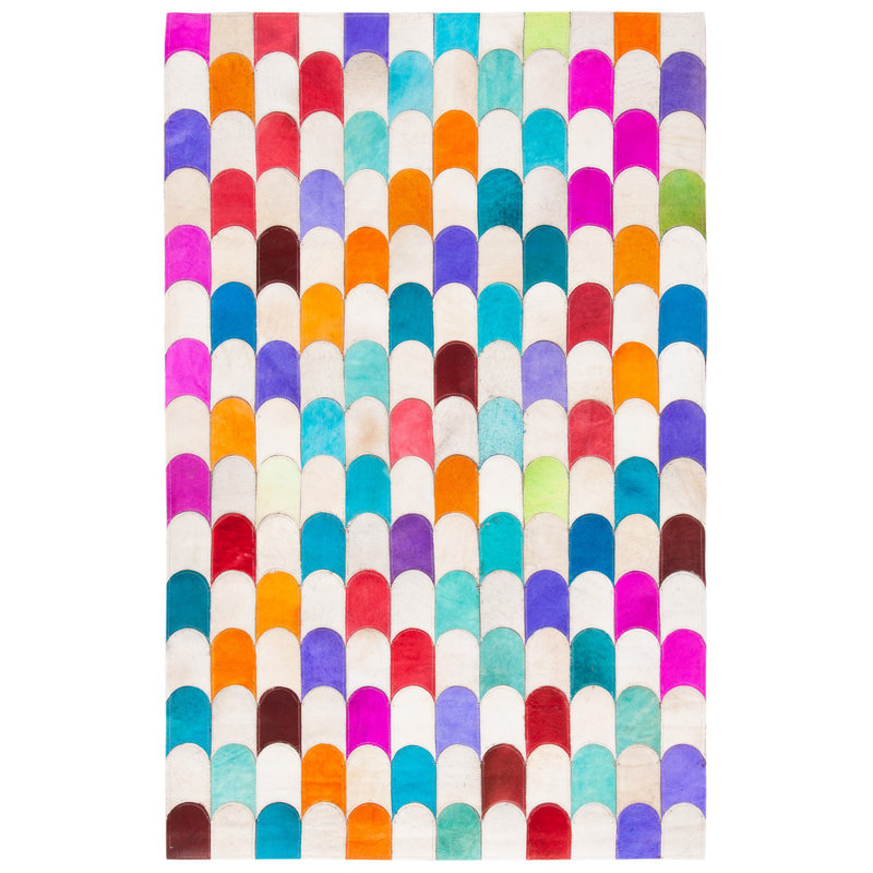 Tapis mauve / beige / bleu Racette, Rectangle 3 pi x 5 pi