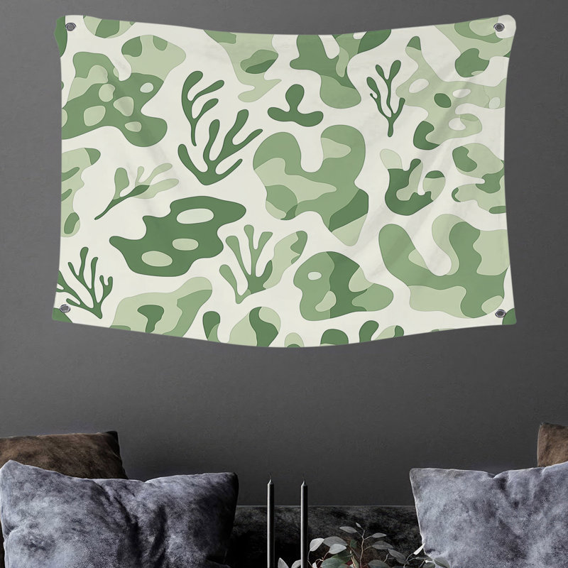 Tapisserie murale nature camouflage - Décoration murale nature, H 88 po x l 104 po