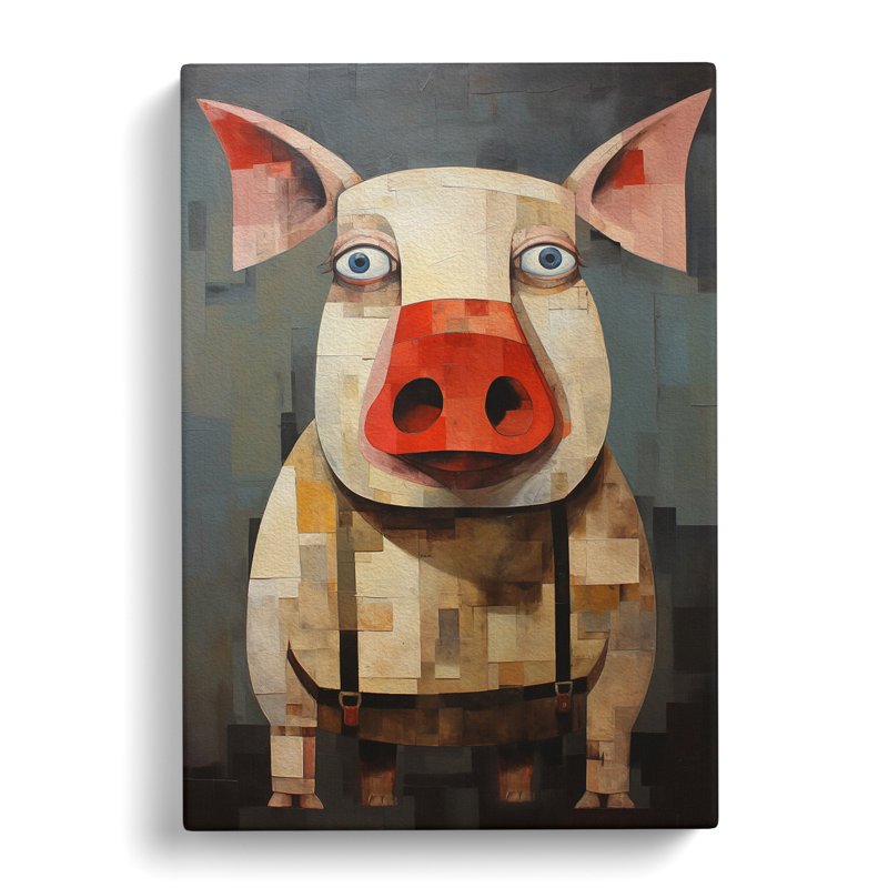 Pig Cubism - No Frame Print, 76cm H x 50cm W x 3cm D