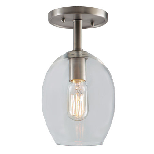 Baptiste Glass Semi Flush Mount, Pewter