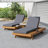 LOUNGE CHAISE SET, SPACE AVAILABLE ON ONE SIDE,ACACIA WOOD WITH WATER-RESISTANT LOUNGE CUSHIONS (CREAM & 4 INCH THICK) - MATCHING DARK GREY VERSION AVAILABLE-2003386123