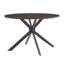 Table de salle à manger 47,2 "à grain de bois rond avec 4 chaises rembourrées en tissu brun pour cuisine moderne, salle à manger, salon