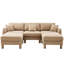 Couleur café, 3, forme en U, tissu bouclé, modulaire, distinctif, repose-pieds mobile, pieds cylindriques, confort de lecture relaxant-1926859285