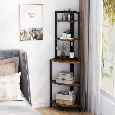 Adrean 152 cm H x 52 cm W Steel Corner Bookcase
