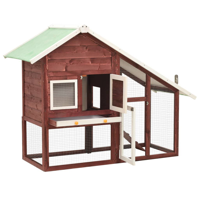 Karson Weather Resistant Rabbit Hutch, Mocha/White