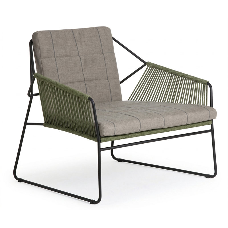 Sandur Outdoor Lounge Chair, Lantern Slate, Green Rope/Anthracite Frame